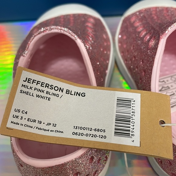 Native NWT baby girl size 4 milk pink bling sparkle shoes. - Picture 6 of 8